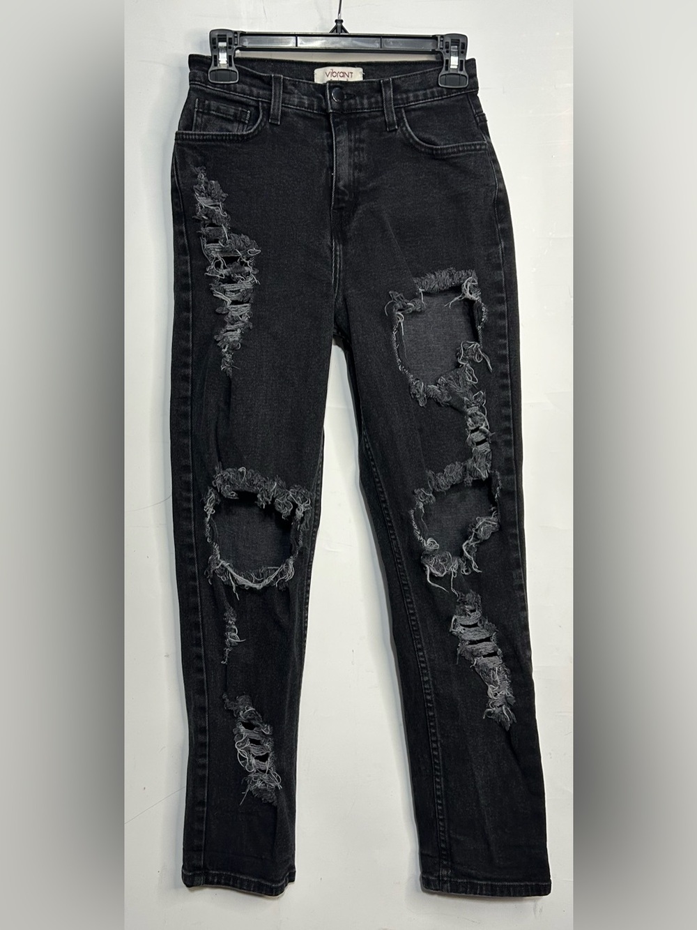5 for $25🔥Vibrant M.I.U. Distressed Black Jeans Size 7‎ (W27)